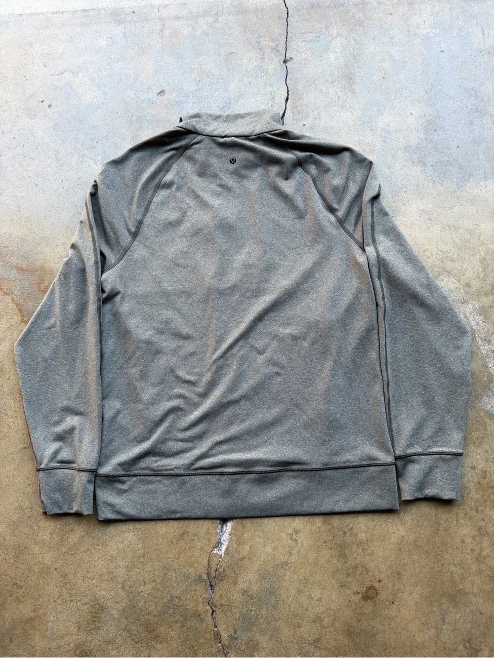 Lululemon Gray Full-Zip Performance Jacket with Black Chest Panel